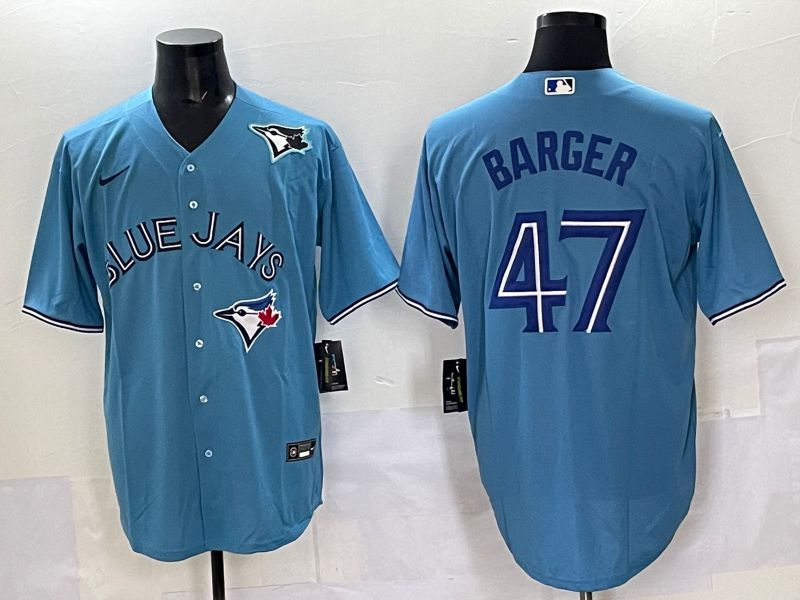 Men Toronto Blue Jays #47 Barger Light Blue Game 2025 Nike MLB Jersey style 004